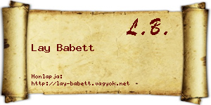 Lay Babett névjegykártya